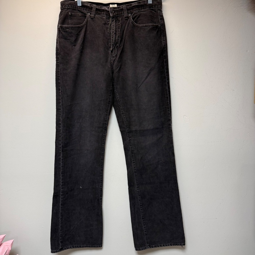 J.Crew Corduroy Pants Mens 35x34 Black Excellent Straight Leg 100% Cotton 9349